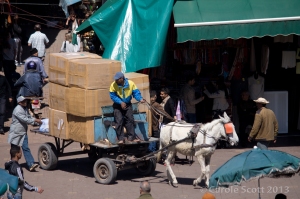 We had no idea how this cart had fitted into the souks in order to emerge from them!